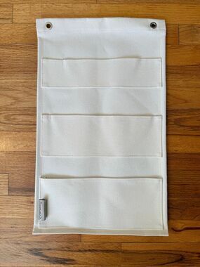 Caraway Canvas Pot Lid Holder Organizer Cream Ivory